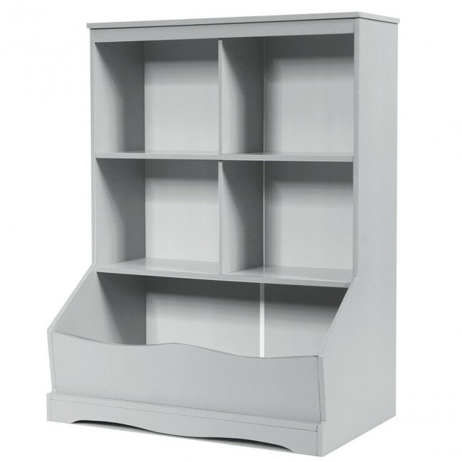 4-Cubby Kids Wooden Toy Storage Cabinet