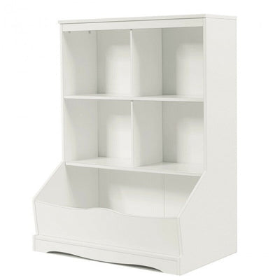 4-Cubby Kids Wooden Toy Storage Cabinet