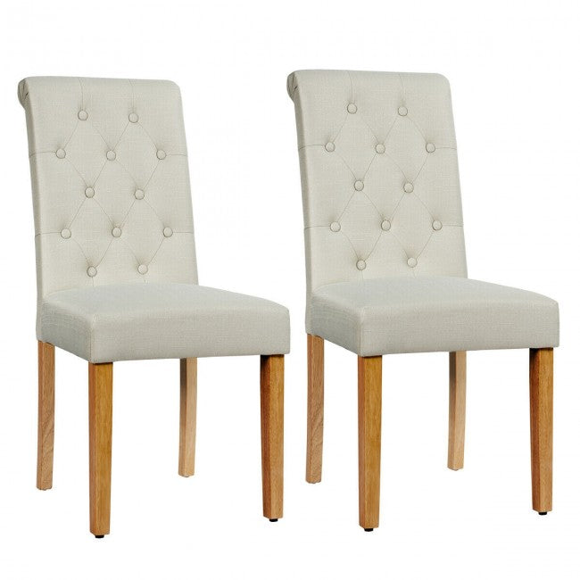 Set of 2 Tufted Dining Chairs