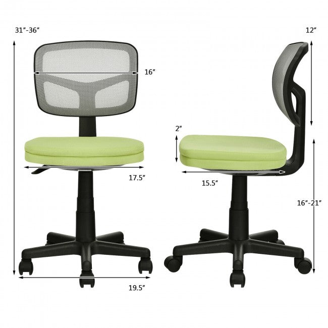 Chairliving - Height Adjustment and Breathable Mesh Armless Office Chair For Wide Application