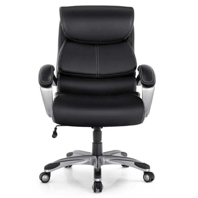 400 LBS Big and Tall Office Desk Chair Adjustable Executive PU Leather Swivel Recliner with Lumbar Support