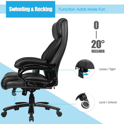 400lbs Big and Tall Office Chair Ergonomic Executive Massage Chair with Wide Seat and Lumbar Support