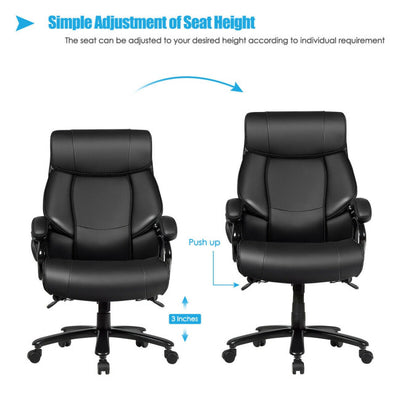 400lbs Big and Tall Office Chair Ergonomic Executive Massage Chair with Wide Seat and Lumbar Support