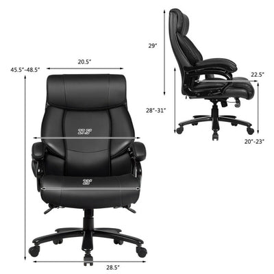 400lbs Big and Tall Office Chair Ergonomic Executive Massage Chair with Wide Seat and Lumbar Support