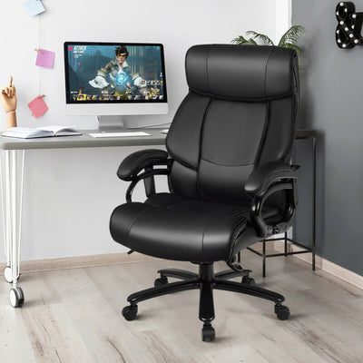 400lbs Big and Tall Office Chair Ergonomic Executive Massage Chair with Wide Seat and Lumbar Support