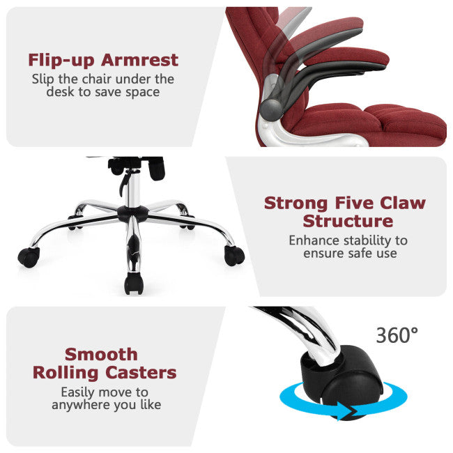 400 lbs Executive Swivel Office Chair Computer Desk Chair with Adjustable Height and High Backrest