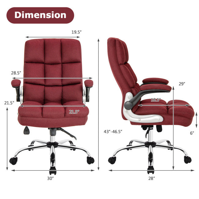 400 lbs Executive Swivel Office Chair Computer Desk Chair with Adjustable Height and High Backrest