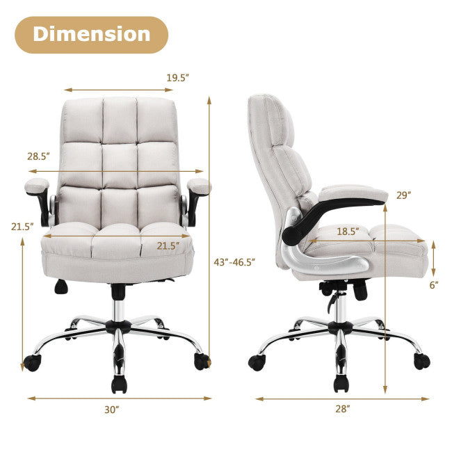 400 lbs Executive Swivel Office Chair Computer Desk Chair with Adjustable Height and High Backrest