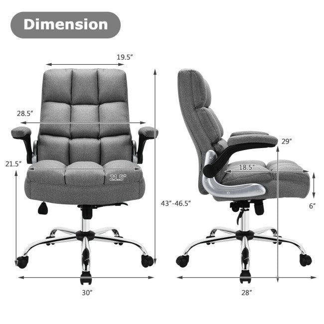 400 lbs Executive Swivel Office Chair Computer Desk Chair with Adjustable Height and High Backrest