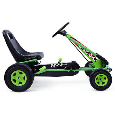 Kids Racer Pedal Go Kart 4 Wheel Powered Ride On Toy Car with Adjustable Seat