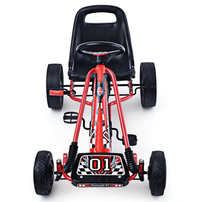 Kids Racer Pedal Go Kart 4 Wheel Powered Ride On Toy Car with Adjustable Seat