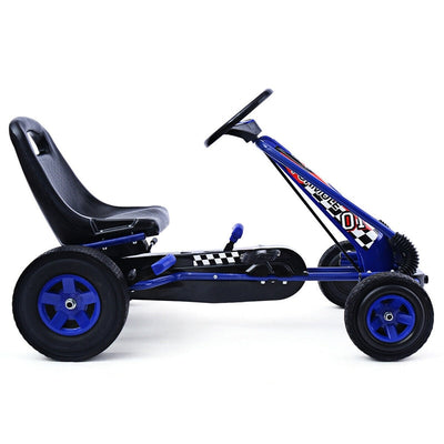 Kids Racer Pedal Go Kart 4 Wheel Powered Ride On Toy Car with Adjustable Seat