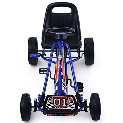 Kids Racer Pedal Go Kart 4 Wheel Powered Ride On Toy Car with Adjustable Seat