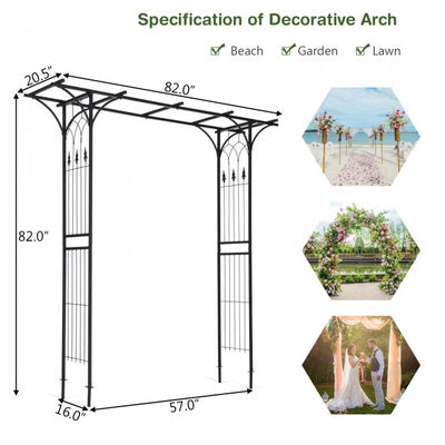 82 x 20.5 Inch Metal Pergola Garden Arch for Various Climbing Plant