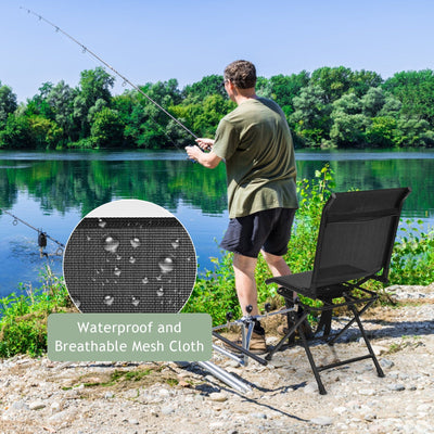 Foldable 360-degree Swivel Hunting Camping Chair with Iron Frame for All-weather Outdoor