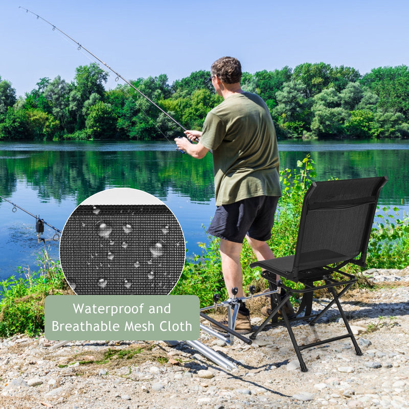 Foldable 360-degree Swivel Hunting Camping Chair with Iron Frame for All-weather Outdoor