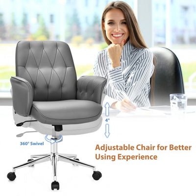 Chairliving - PU Leather Adjustable Swivel with Armrest Home Office Leisure Chair