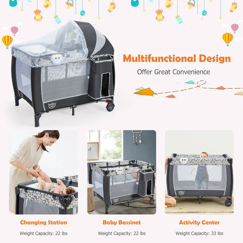 Portable Baby Playard with Changing Station and Net