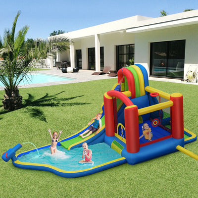 Inflatable Kid Bounce House Slide Climbing Splash Park Pool Jumping Castle Without Blower