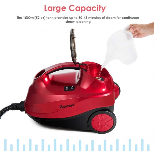 2000W Multifunctional Steam Cleaner Household Mop Heavy Duty Rolling Cleaning Machine with 19 Accessories for Carpet Floors
