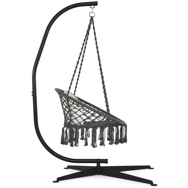 Hanging Hammock with solid steel C stand frame