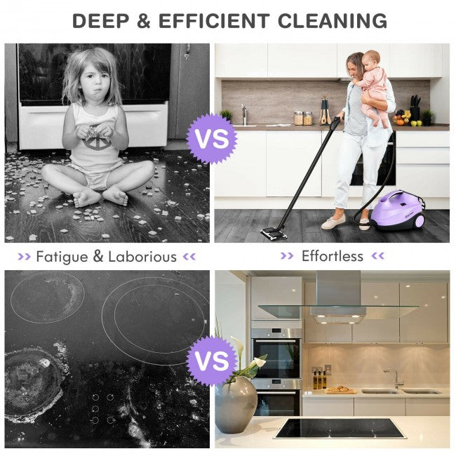 2000W Multifunctional Steam Cleaner Household Mop Heavy Duty Rolling Cleaning Machine with 19 Accessories for Carpet Floors