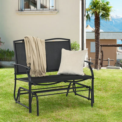 Iron Patio Rocking Chair Swing Chair Lounge Glider for Garden Backyard Pool