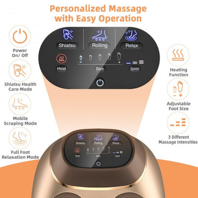 Shiatsu Foot Massager Electric Muscle Roller with Soothing Heat and Deep Kneading for Plantar Fasciitis