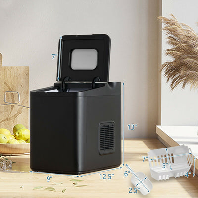 33 LBS/24 H Ice Maker Machine with Scoop and Basket