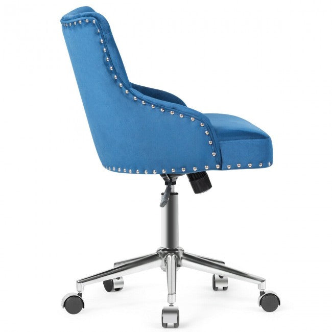 Chairliving - Tufted Upholstered Swivel Computer Desk Chair with Nailed Tri