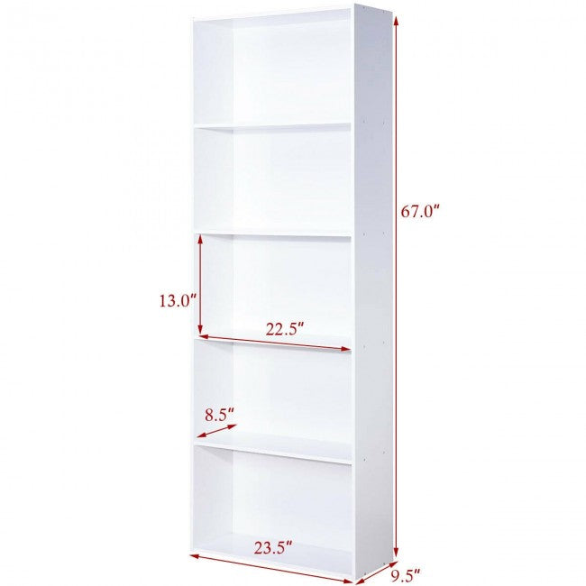 5-Shelf Storage Bookcase