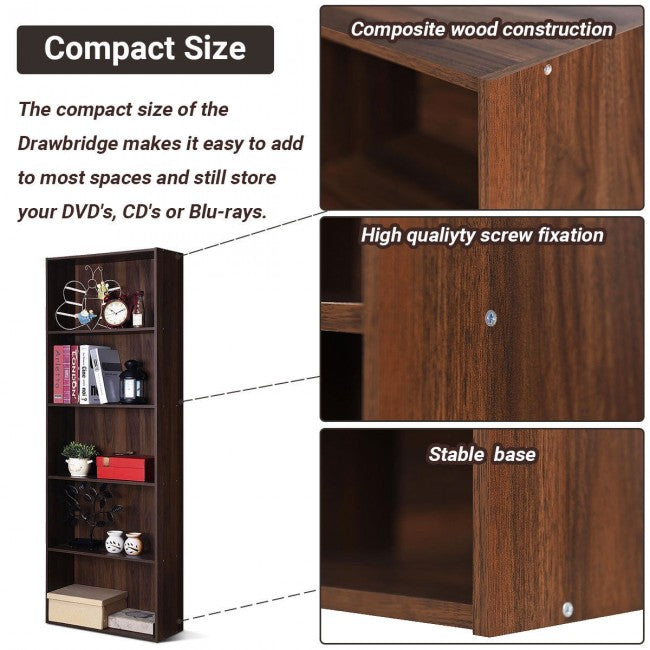 5-Shelf Storage Bookcase