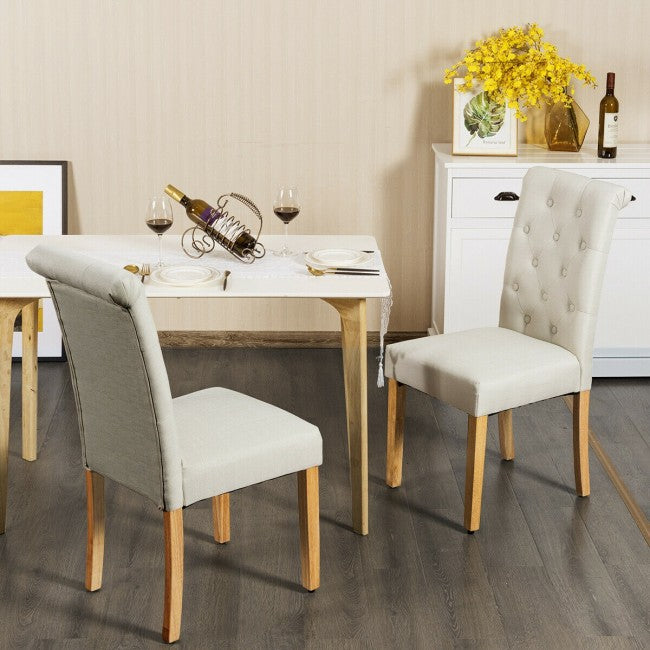 Set of 2 Tufted Dining Chairs