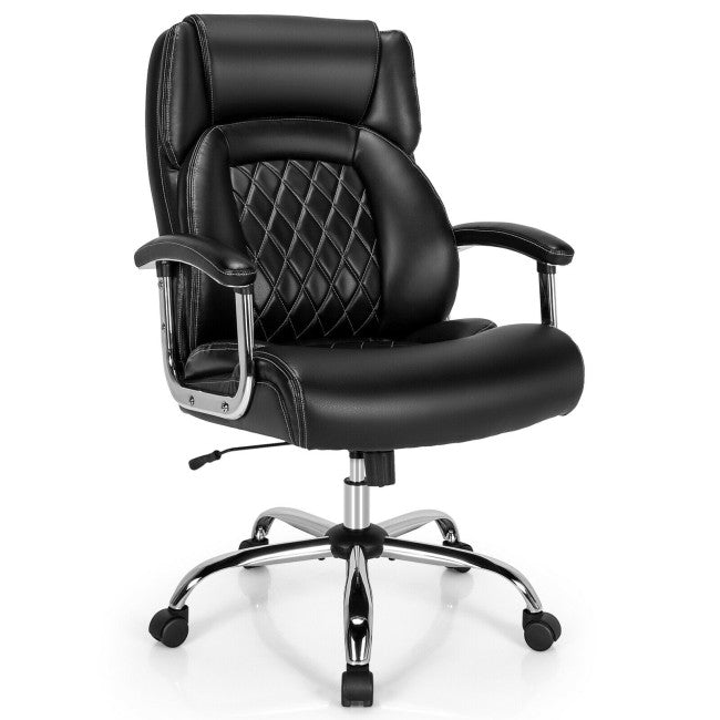 500LBS Big and Tall Office Chair Height Adjustable Executive Computer Chair with Padded Armrest and Rocking Backrest