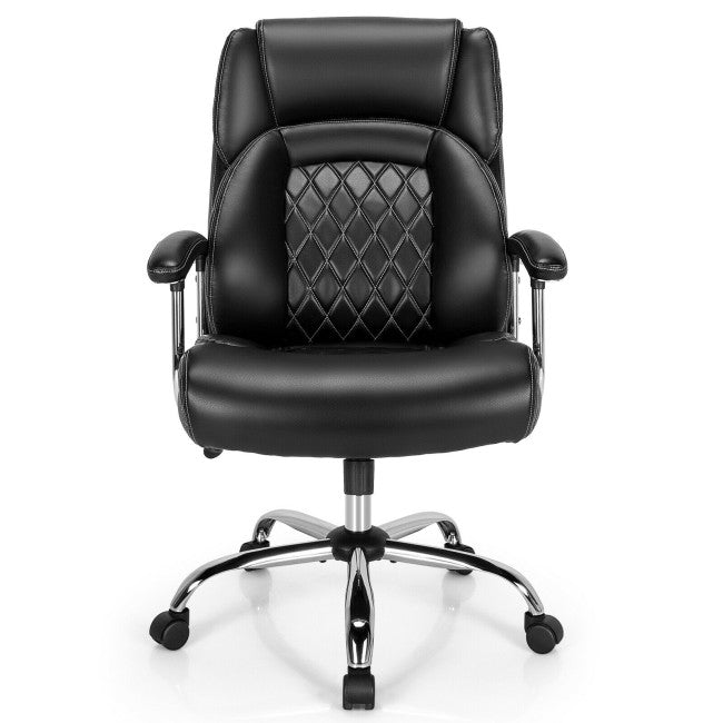 500LBS Big and Tall Office Chair Height Adjustable Executive Computer Chair with Padded Armrest and Rocking Backrest