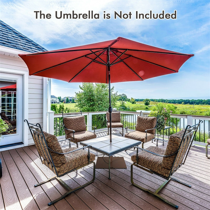 50 LBS 24 Inch Heavy Duty Outdoor Square Patio Umbrella Base with Wheels