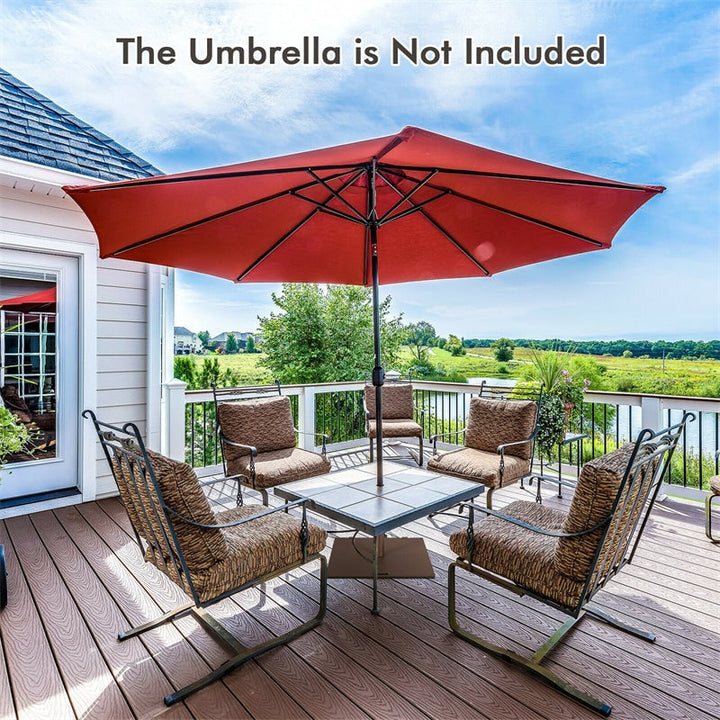 50 LBS 24 Inch Heavy Duty Outdoor Square Patio Umbrella Base with Wheels