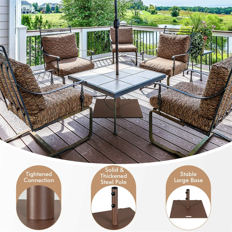 50 LBS 24 Inch Heavy Duty Outdoor Square Patio Umbrella Base with Wheels