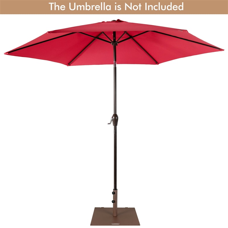 50 LBS 24 Inch Heavy Duty Outdoor Square Patio Umbrella Base with Wheels