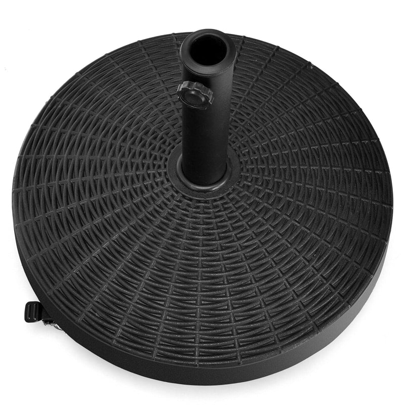 50 LBS Heavy Duty Round Patio Umbrella Base Stand with Lockable Wheels