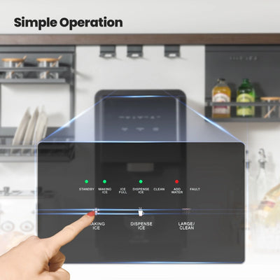 55 lbs/24H Self-Dispensing Countertop Nugget Ice Maker Portable Ice Machine with Self-cleaning Function Control Panel LED Light