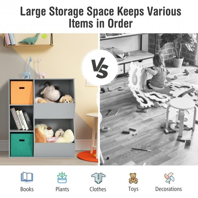 5 Cubbies Kids Toy Storage Organizer