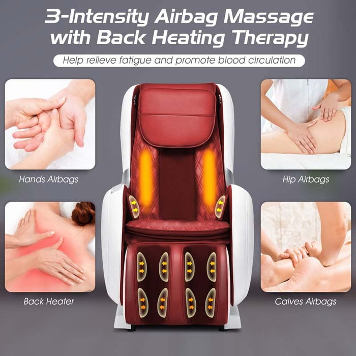 Zero Gravity Full Body SL Track Massage Recliner with Patented Pop-up Hand Massager and Air Pressure Massage Back Heater