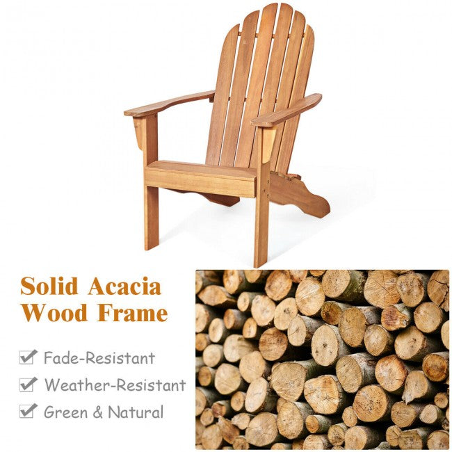 Outdoor Wooden Adirondack Lounge Chair Armchair with Ergonomic Design