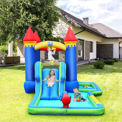 Inflatable Bounce House Castle Water Slide with Climbing Wall