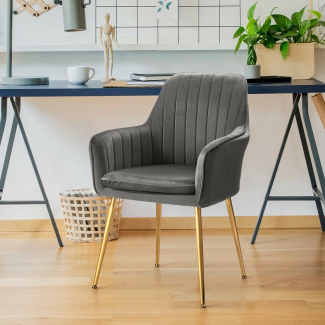 Set of 2 Dining Chairs Arm Chair with Thick Sponge Seat