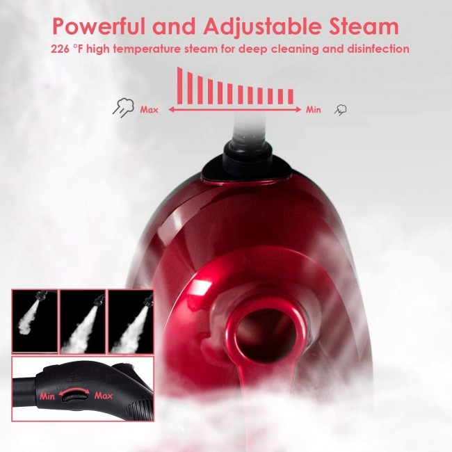 2000W Multifunctional Steam Cleaner Household Mop Heavy Duty Rolling Cleaning Machine with 19 Accessories for Carpet Floors