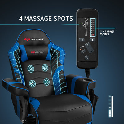 Ergonomic High Back Massage Gaming Chair with Pillow