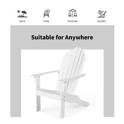 Outdoor Wooden Adirondack Lounge Chair Armchair with Ergonomic Design