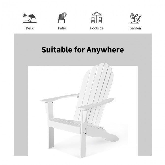 Outdoor Wooden Adirondack Lounge Chair Armchair with Ergonomic Design